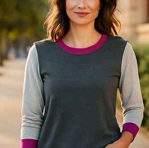 Banana Republic Merino Wool Colorblock Crew Neck Sweater - Medium